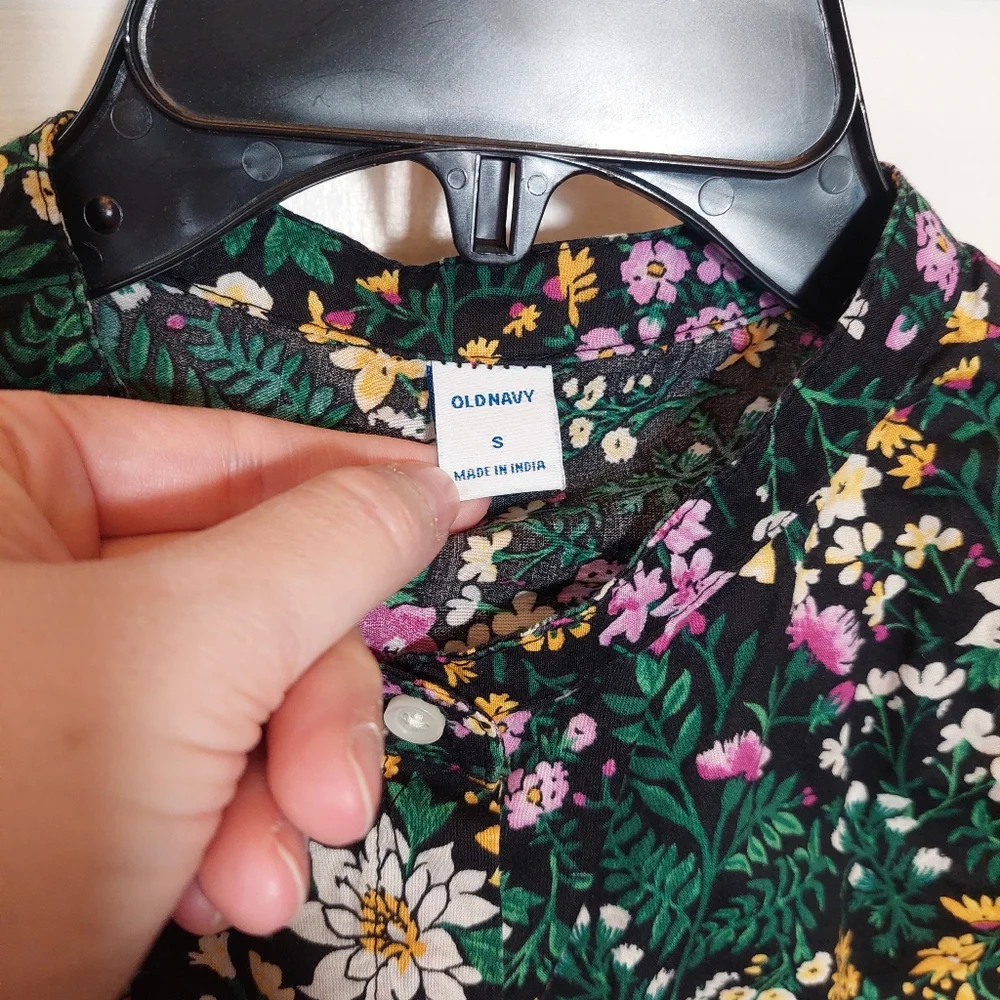 Old Navy Floral Button Down Blouse Size Small | Cottagecore Long Sleeve Top